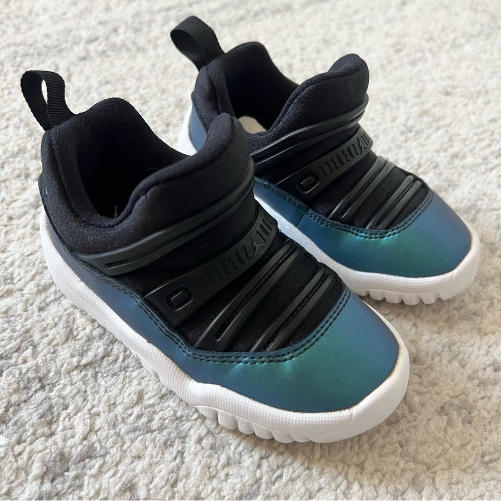 Nike Jordan 11 Retro Little Flex TD Black Iridescent Unisex Sneakers Shoes Sz 7C